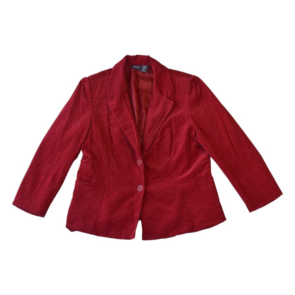Vintage Red Corduroy Blazer by Hillard & Hanson (Women's Large)